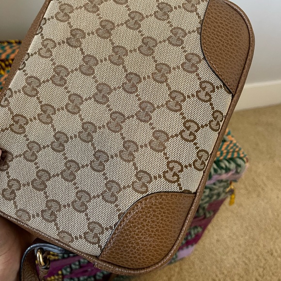 Gucci Bree Crossbody Canvas Leather Bag Purse - Picture 8 of 9